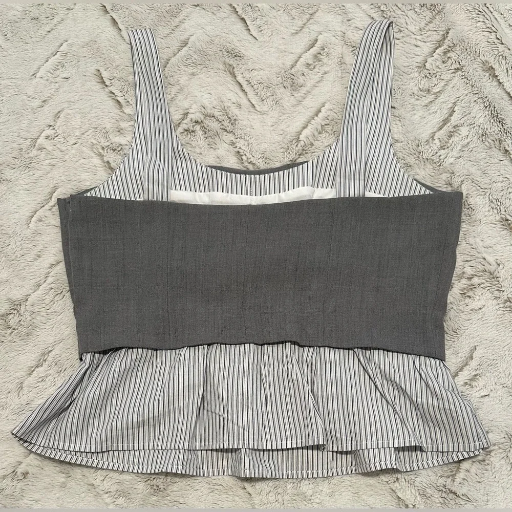 Sincerely Jules Striped Gray Bustier Corset Combination Top - Picture 9 of 12